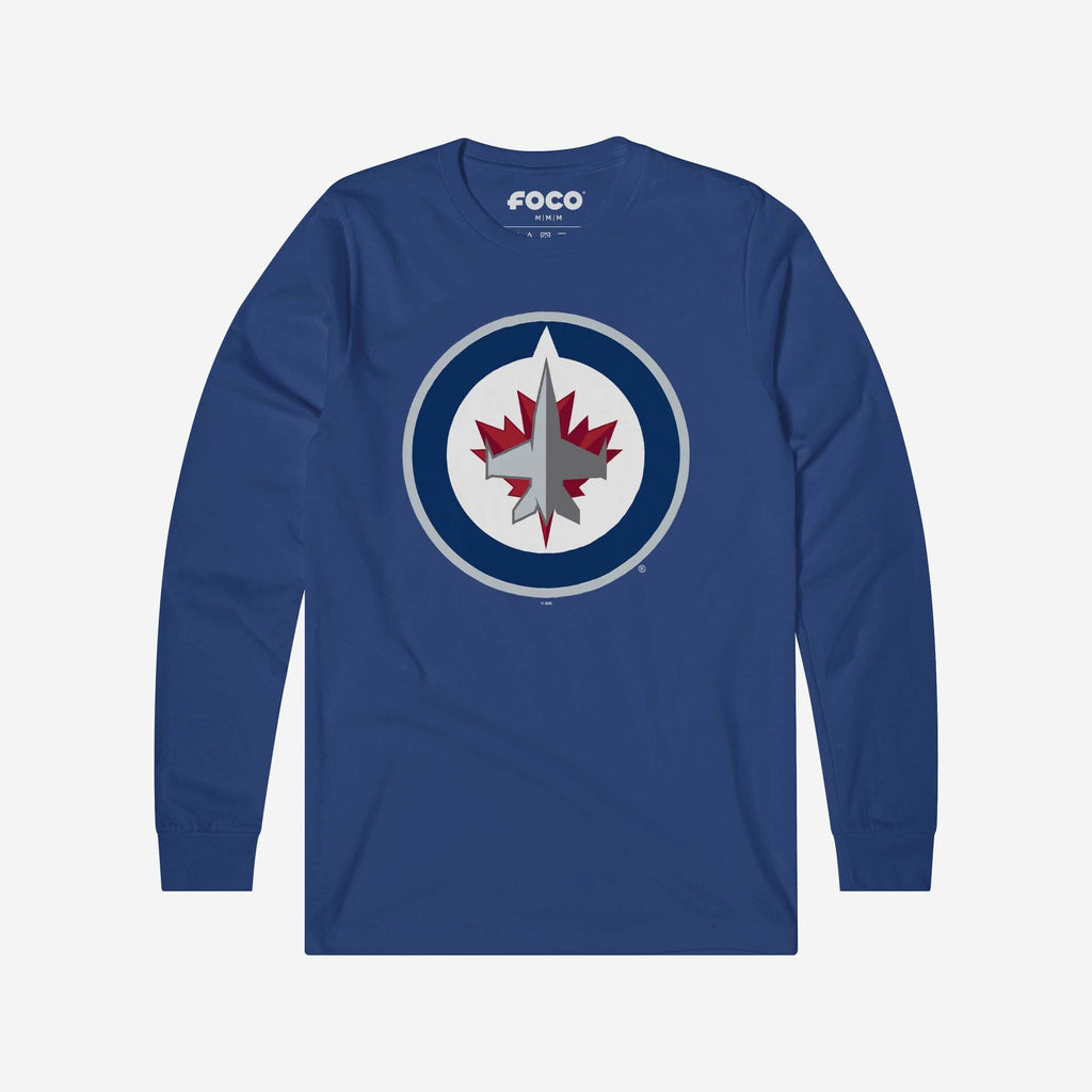 Winnipeg Jets Primary Logo Long Sleeve T-Shirt FOCO True Royal S - FOCO.com