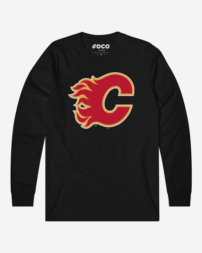 Calgary Flames Primary Logo Long Sleeve T-Shirt FOCO Black S - FOCO.com