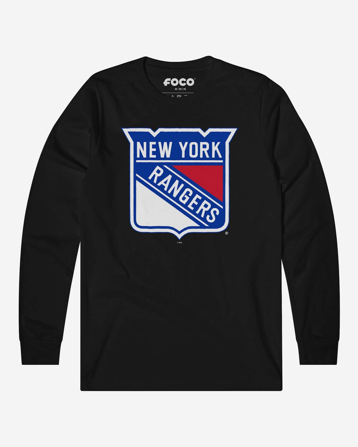 New York Rangers Primary Logo Long Sleeve T-Shirt FOCO Black S - FOCO.com