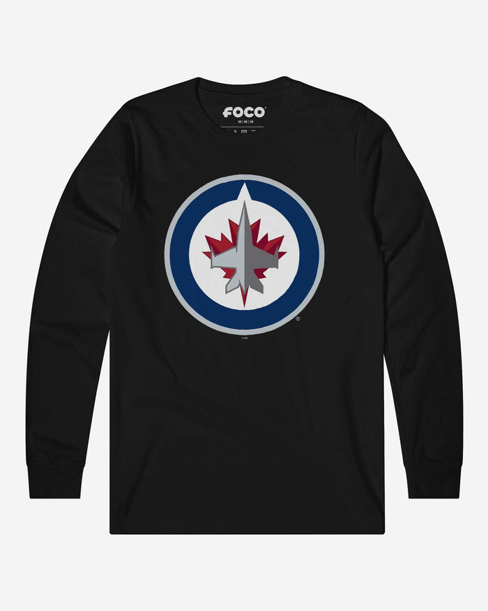 Winnipeg Jets Primary Logo Long Sleeve T-Shirt FOCO Black S - FOCO.com