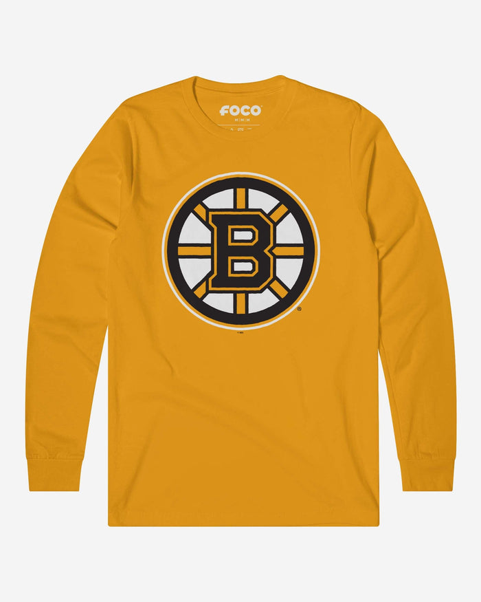 Boston Bruins Primary Logo Long Sleeve T-Shirt FOCO Gold S - FOCO.com