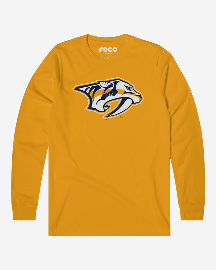 Nashville Predators Primary Logo Long Sleeve T-Shirt FOCO Gold S - FOCO.com