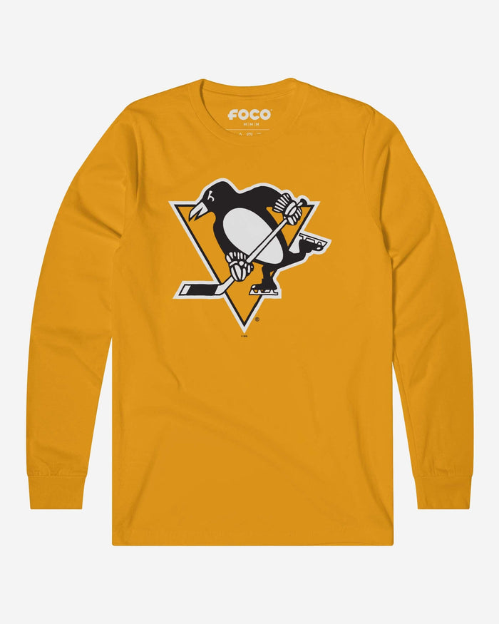 Pittsburgh Penguins Primary Logo Long Sleeve T-Shirt FOCO Gold S - FOCO.com