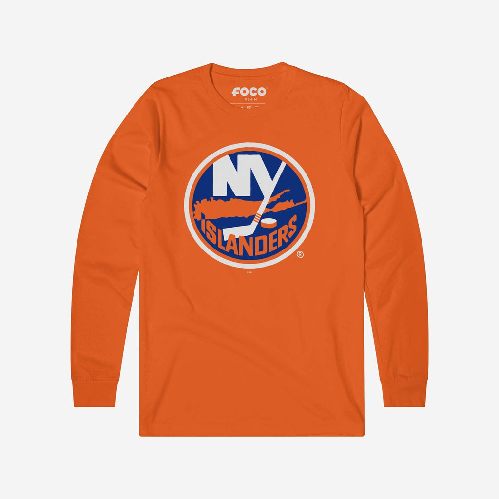 New York Islanders Primary Logo Long Sleeve T-Shirt FOCO Orange S - FOCO.com