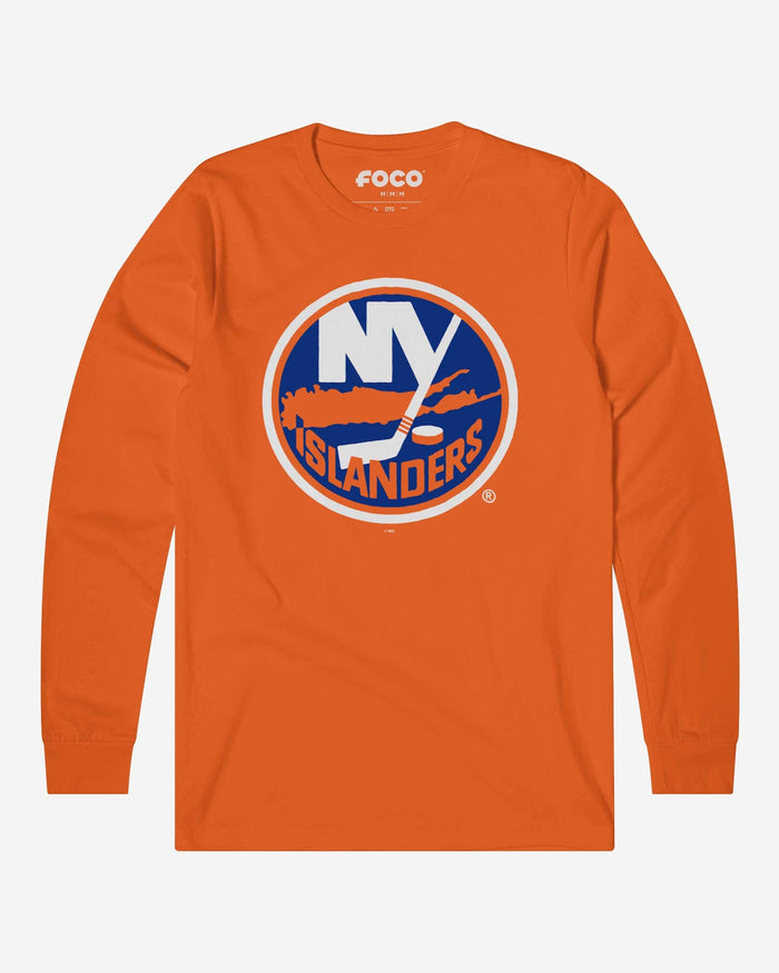 New York Islanders Primary Logo Long Sleeve T-Shirt FOCO Orange S - FOCO.com