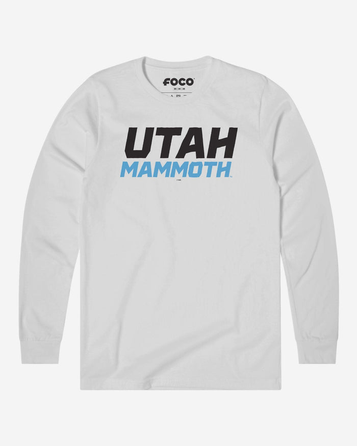 Utah Mammoth Wordmark Logo Long Sleeve T-Shirt FOCO White S - FOCO.com