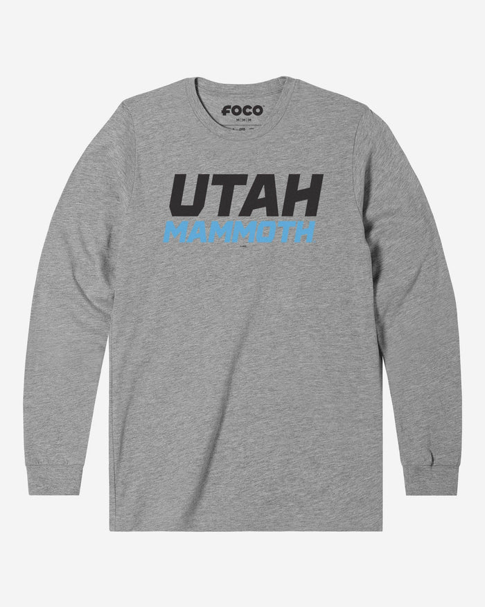 Utah Mammoth Wordmark Logo Long Sleeve T-Shirt FOCO Athletic Heather S - FOCO.com