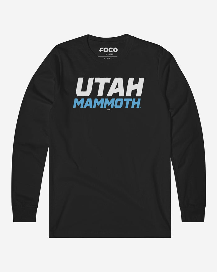Utah Mammoth Wordmark Logo Long Sleeve T-Shirt FOCO Black S - FOCO.com