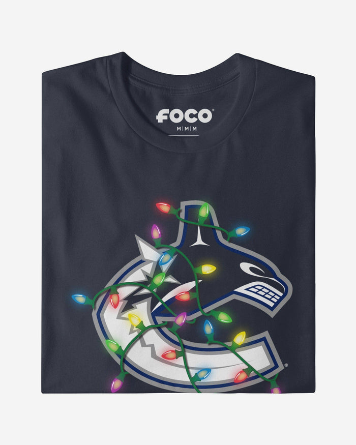 Vancouver Canucks Primary Logo Holiday Lights T-Shirt FOCO S - FOCO.com