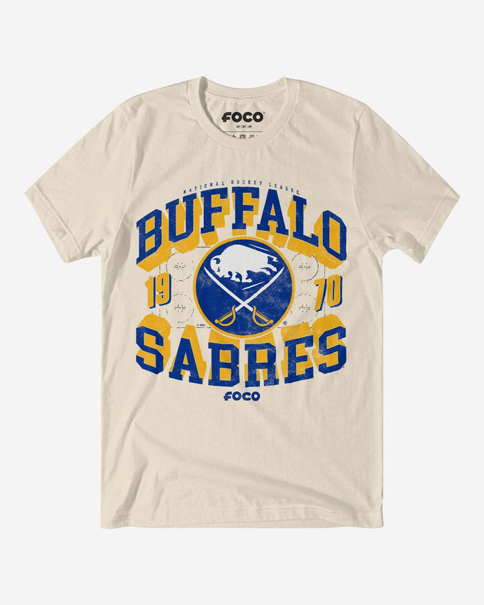 Buffalo Sabres Rink Arched Wordmark T-Shirt FOCO Natural S - FOCO.com