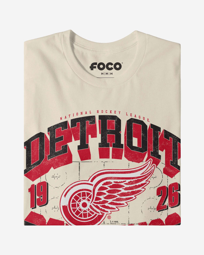 Detroit Red Wings Rink Arched Wordmark T-Shirt FOCO - FOCO.com