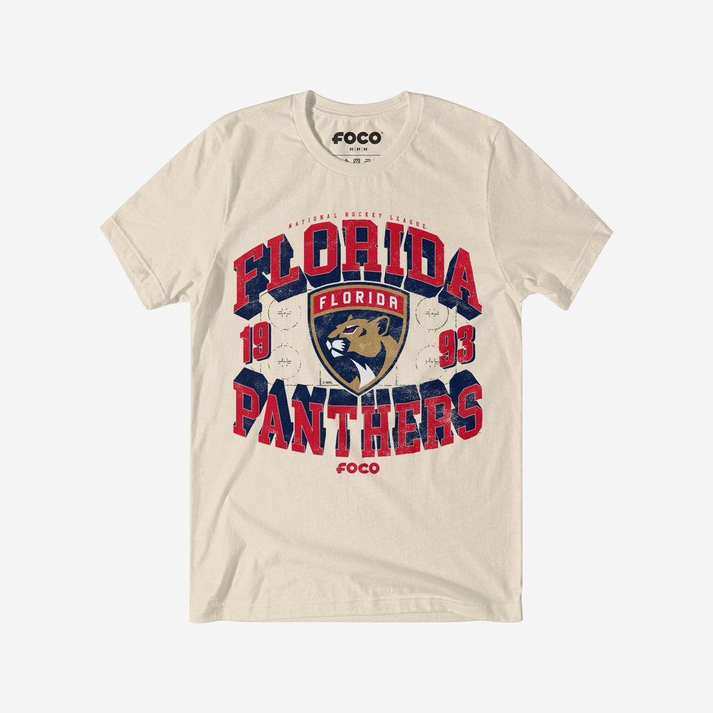 Florida Panthers Rink Arched Wordmark T-Shirt FOCO Natural S - FOCO.com