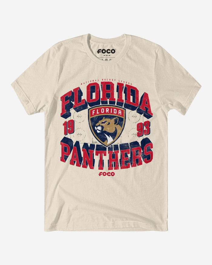 Florida Panthers Rink Arched Wordmark T-Shirt FOCO Natural S - FOCO.com