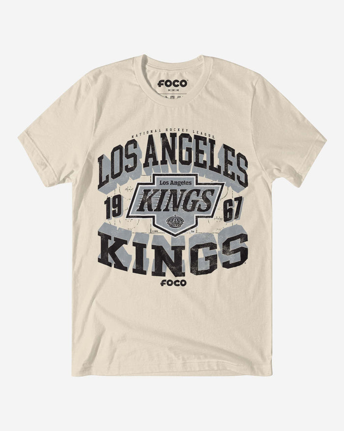 Los Angeles Kings Rink Arched Wordmark T-Shirt FOCO Natural S - FOCO.com