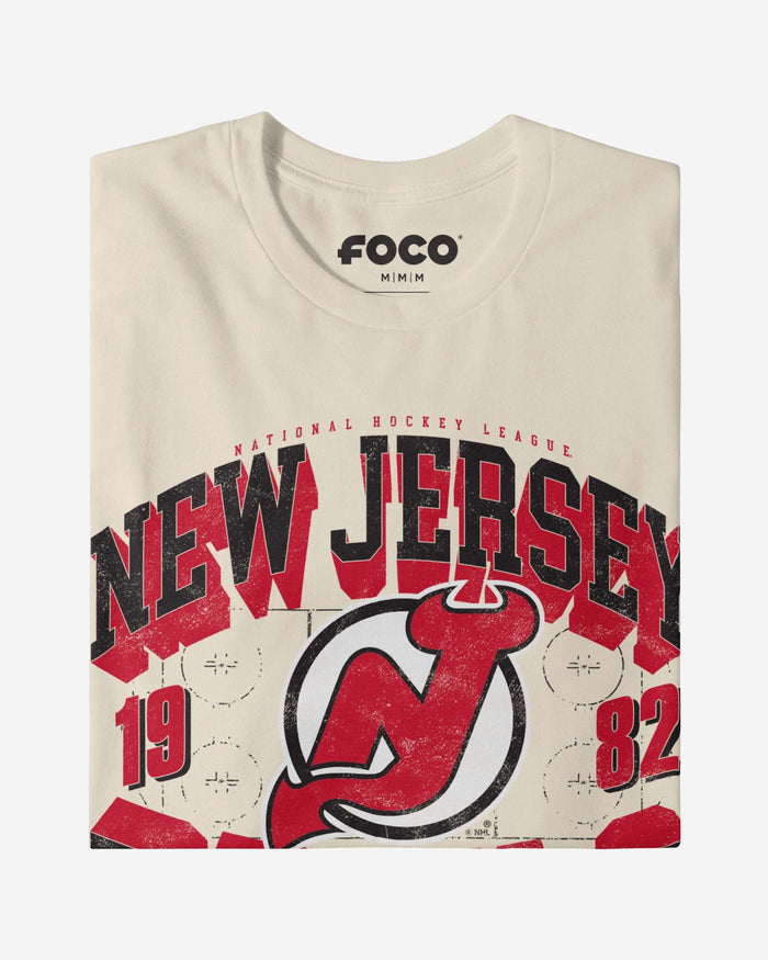 New Jersey Devils Rink Arched Wordmark T-Shirt FOCO - FOCO.com