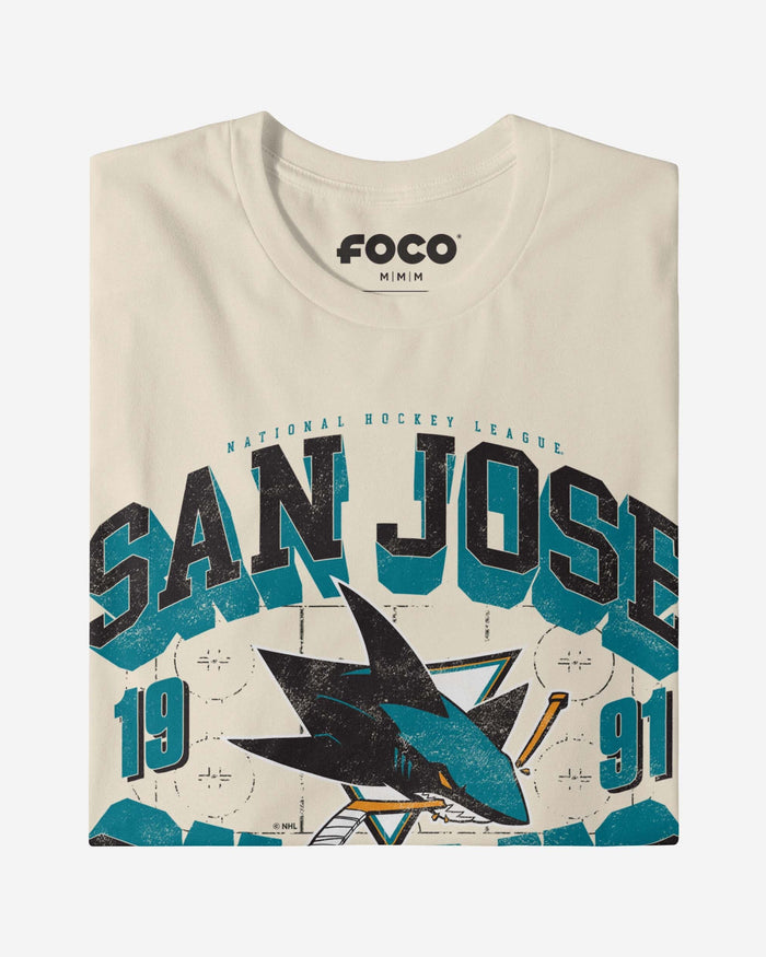 San Jose Sharks Rink Arched Wordmark T-Shirt FOCO - FOCO.com