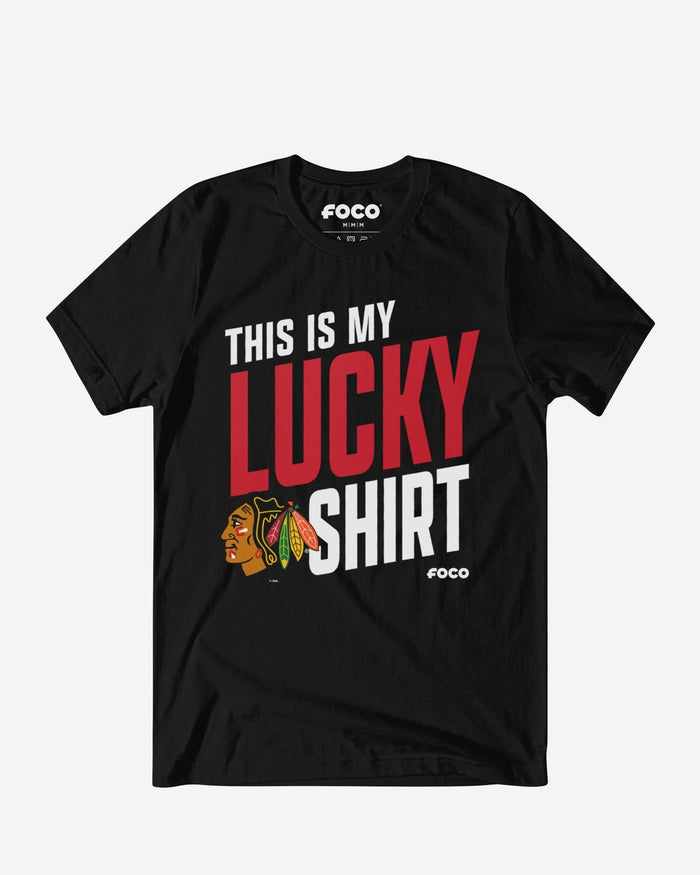 Chicago Blackhawks This Is My Lucky T-Shirt FOCO S - FOCO.com