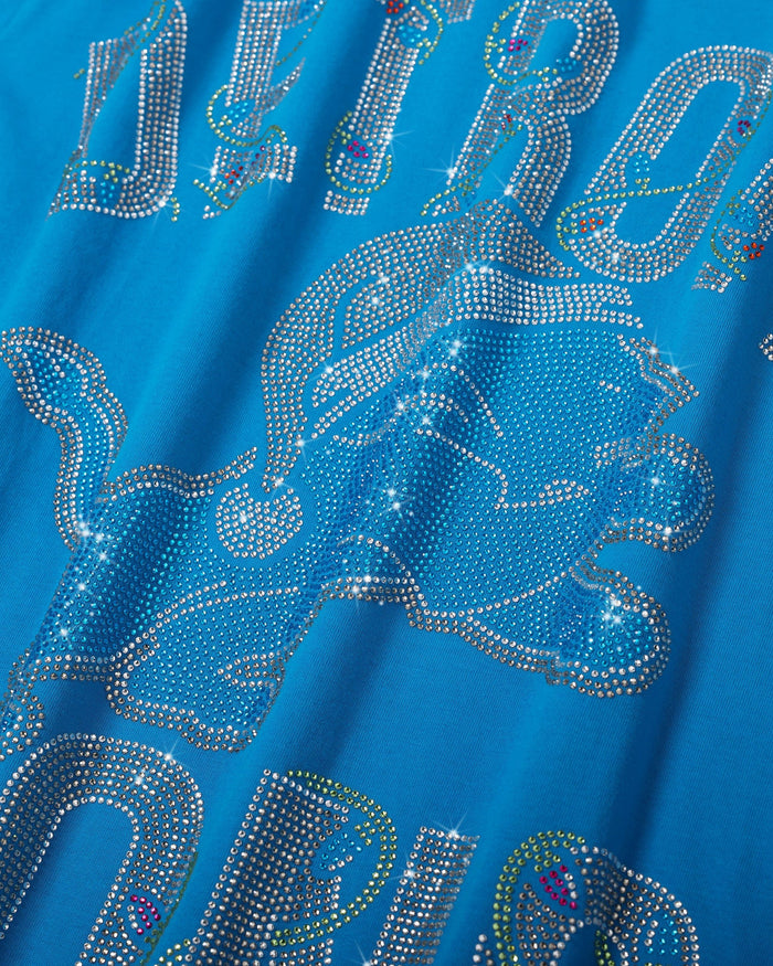 Detroit Lions Womens Rhinestone Logo Oversized Holiday T-Shirt FOCO S - FOCO.com