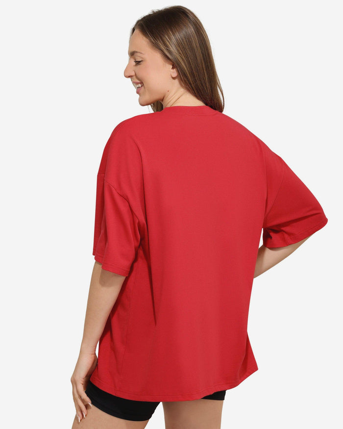 San Francisco 49ers Womens Rhinestone Logo Oversized T-Shirt FOCO S - FOCO.com