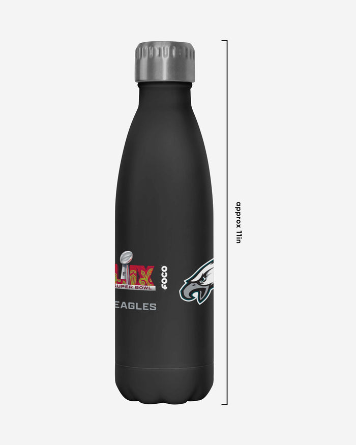 Philadelphia Eagles Super Bowl LIX Champions Black 17 oz Stainless Steel Bottle FOCO - FOCO.com