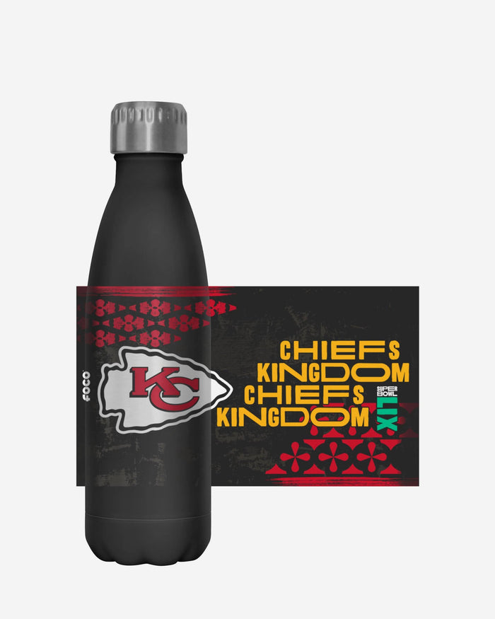 Kansas City Chiefs Super Bowl LIX Chiefs Kingdom Black 17 oz Stainless Steel Bottle FOCO - FOCO.com