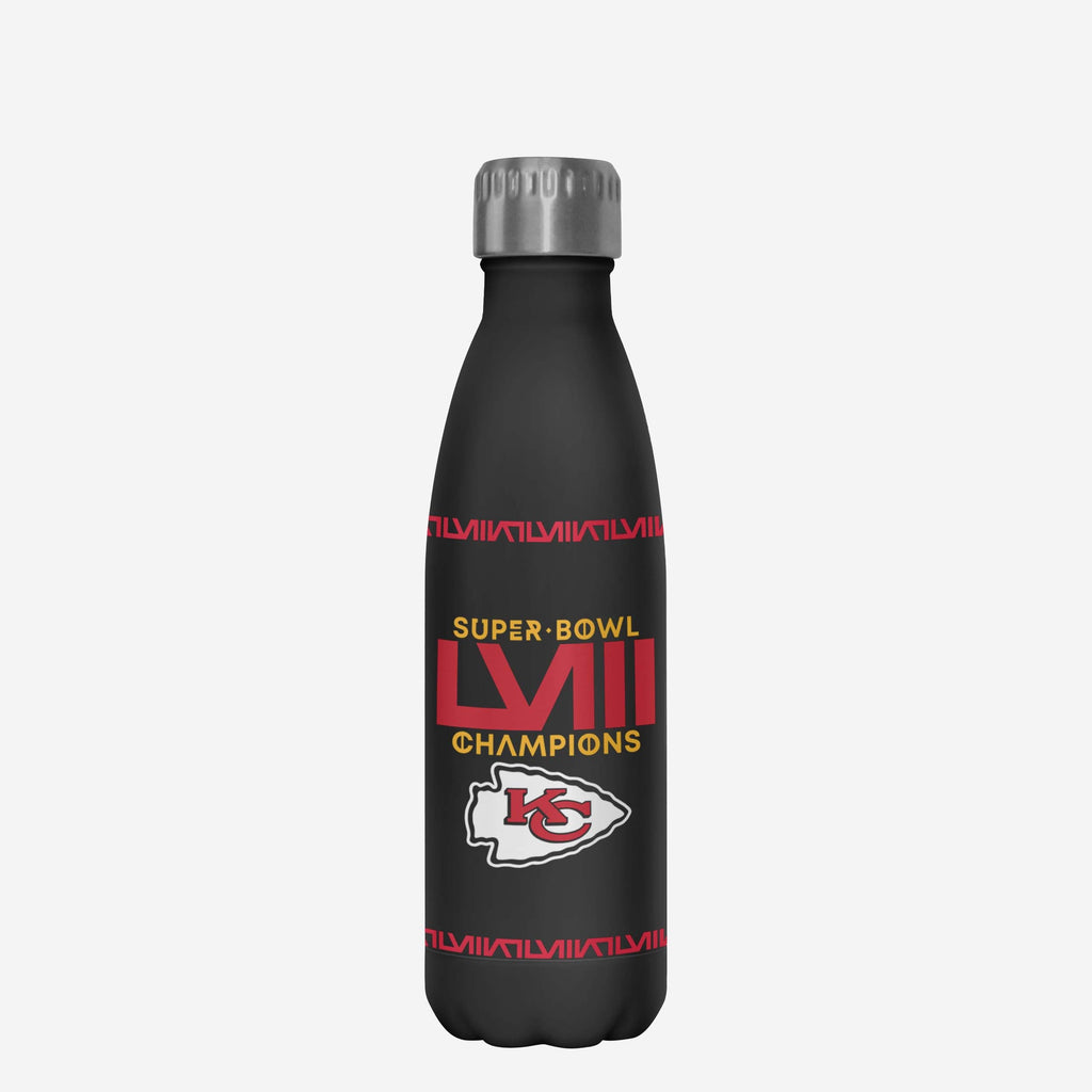 Kansas City Chiefs Super Bowl LVIII Champions Black Diamond 17 oz Stainless Steel Bottle FOCO - FOCO.com