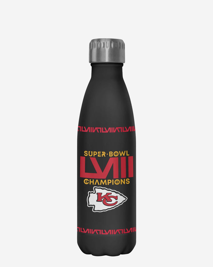 Kansas City Chiefs Super Bowl LVIII Champions Black Diamond 17 oz Stainless Steel Bottle FOCO - FOCO.com