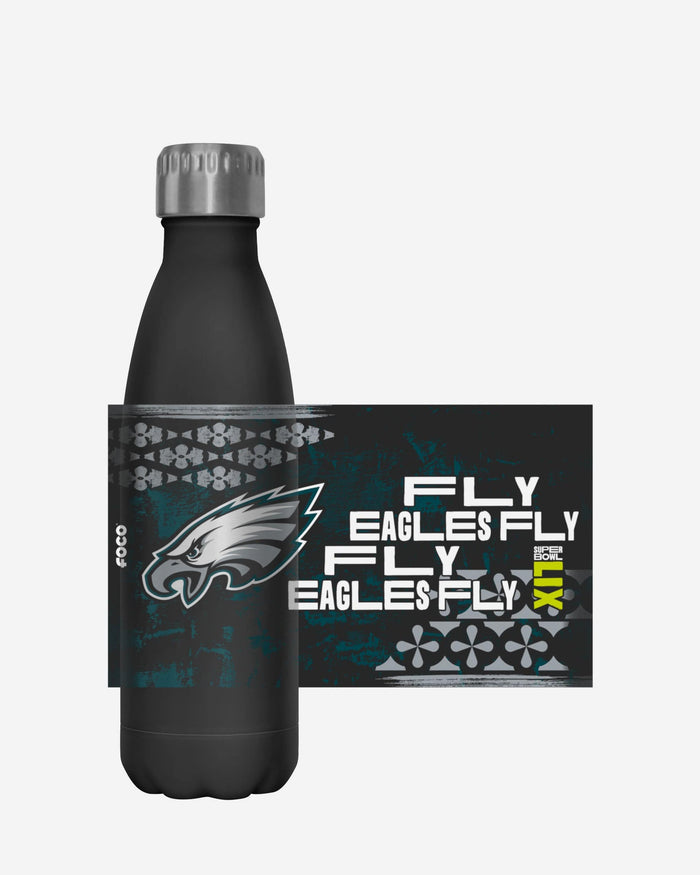 Philadelphia Eagles Super Bowl LIX Fly Eagles Fly Black 17 oz Stainless Steel Bottle FOCO - FOCO.com