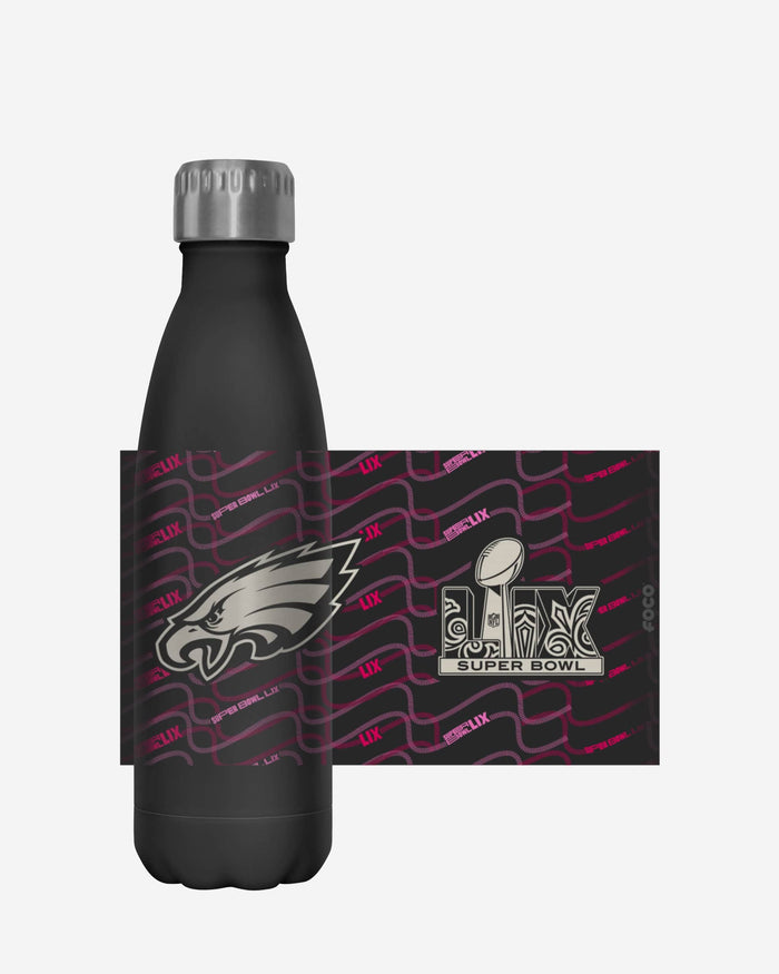 Philadelphia Eagles Super Bowl LIX Bound Black 17 oz Stainless Steel Bottle FOCO - FOCO.com