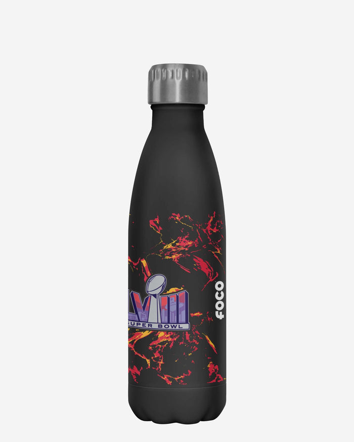 Kansas City Chiefs Super Bowl LVIII Champions Black Marble 17 oz Stainless Steel Bottle FOCO - FOCO.com