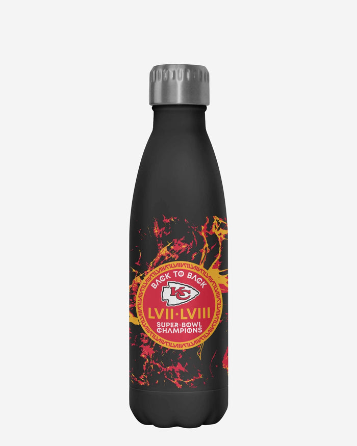 Kansas City Chiefs Super Bowl LVIII Champions Black Marble 17 oz Stainless Steel Bottle FOCO - FOCO.com