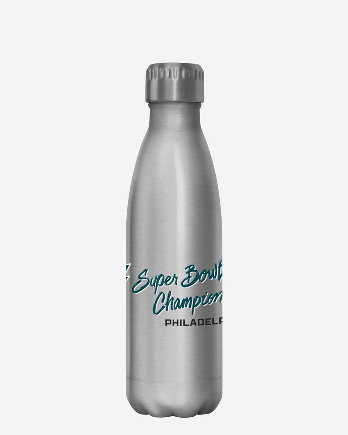 Philadelphia Eagles Super Bowl LIX Champions Silver 17 oz Stainless Steel Bottle FOCO - FOCO.com