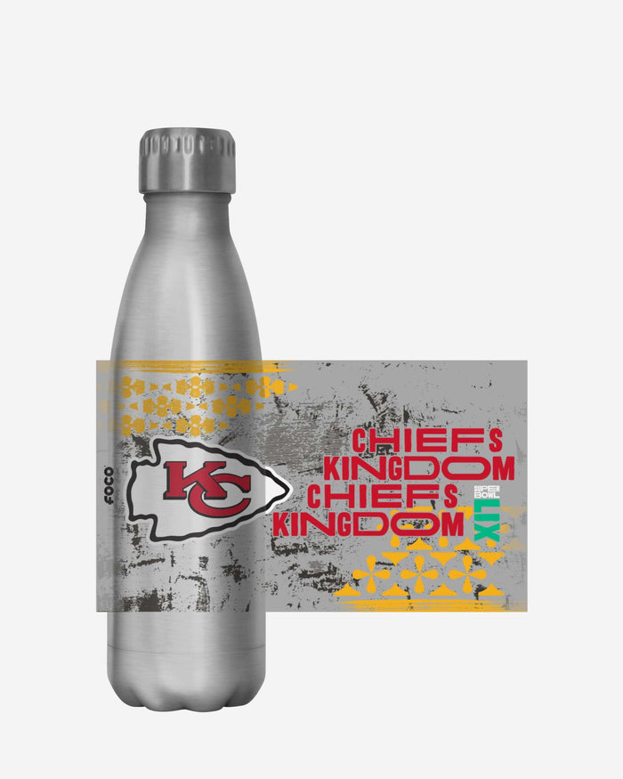 Kansas City Chiefs Super Bowl LIX Chiefs Kingdom Silver 17 oz Stainless Steel Bottle FOCO - FOCO.com