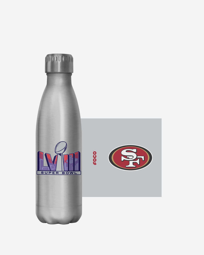 San Francisco 49ers Super Bowl LVIII Silver 17 oz Stainless Steel Bottle FOCO - FOCO.com