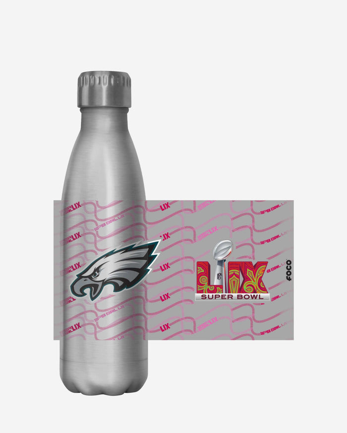 Philadelphia Eagles Super Bowl LIX Bound Silver 17 oz Stainless Steel Bottle FOCO - FOCO.com