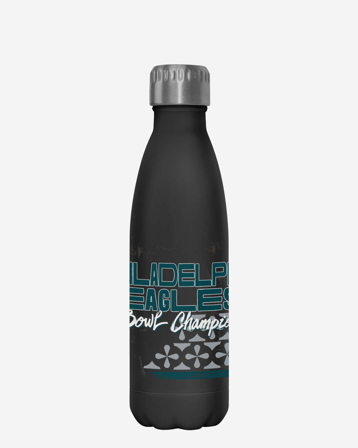 Philadelphia Eagles Super Bowl LIX Champions Stencil Black Diamond 17 oz Stainless Steel Bottle FOCO - FOCO.com