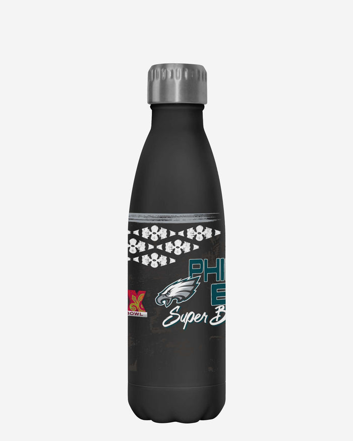 Philadelphia Eagles Super Bowl LIX Champions Stencil Black Diamond 17 oz Stainless Steel Bottle FOCO - FOCO.com