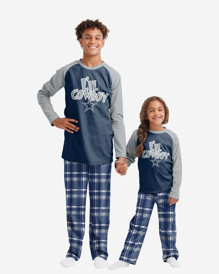 Dallas Cowboys Youth Plaid Family Holiday Pajamas FOCO 4 - FOCO.com