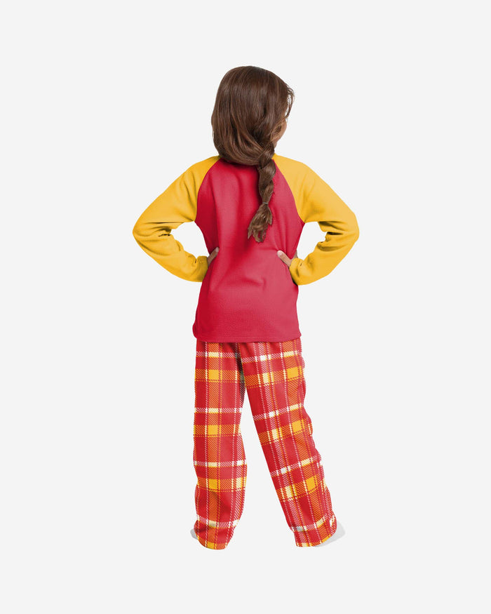 Kansas City Chiefs Youth Plaid Family Holiday Pajamas FOCO - FOCO.com