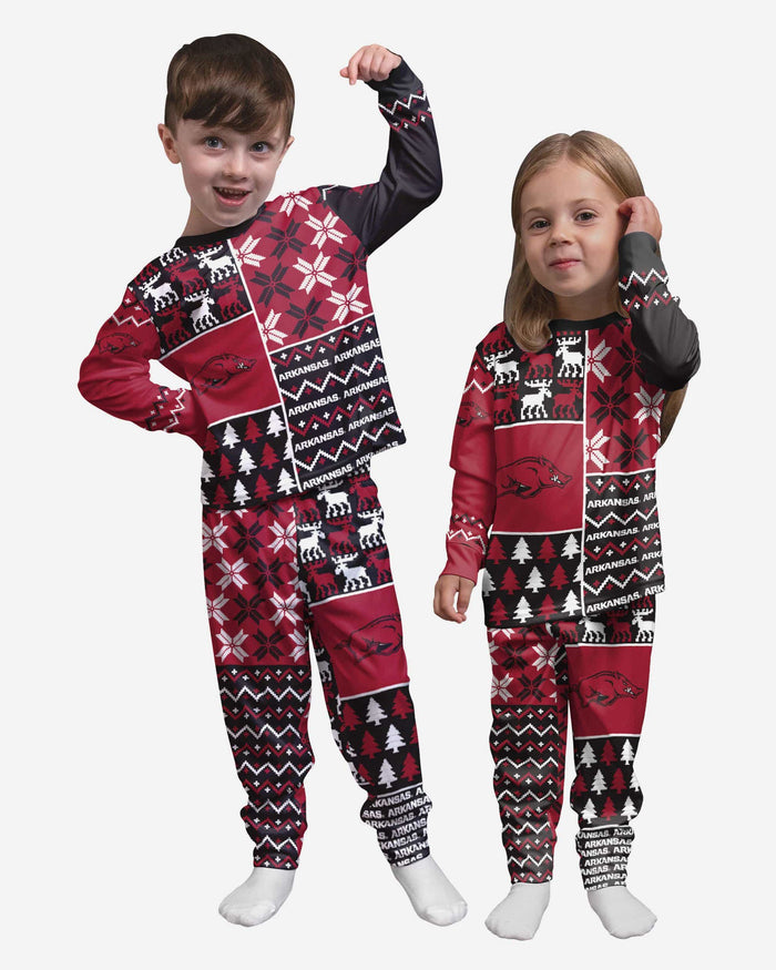 Arkansas Razorbacks Toddler Busy Block Family Holiday Pajamas FOCO 2T - FOCO.com