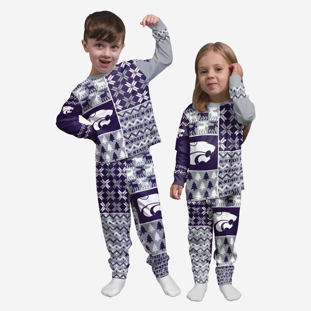 Kansas State Wildcats Toddler Busy Block Family Holiday Pajamas FOCO 2T - FOCO.com