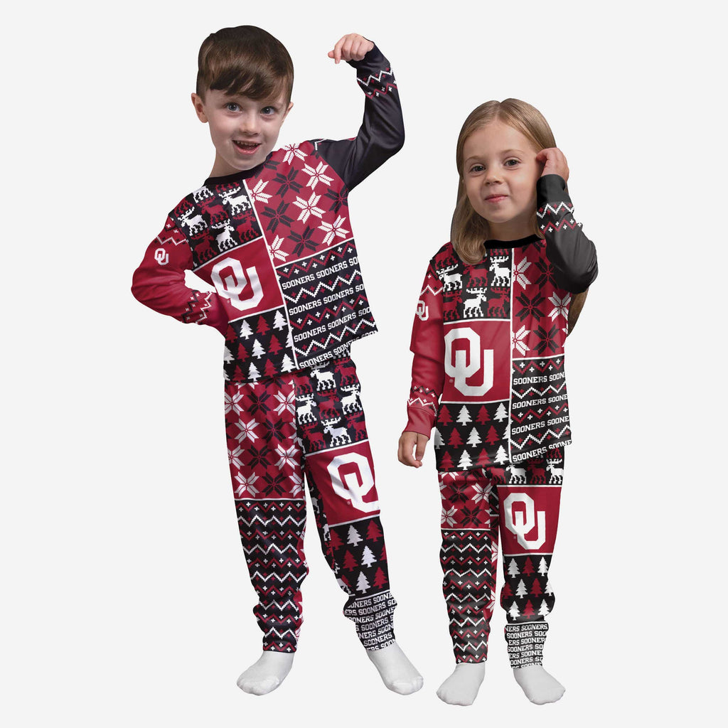 Oklahoma Sooners Toddler Busy Block Family Holiday Pajamas FOCO 2T - FOCO.com