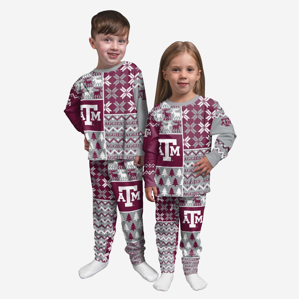 Texas A&M Aggies Toddler Busy Block Family Holiday Pajamas FOCO 2T - FOCO.com