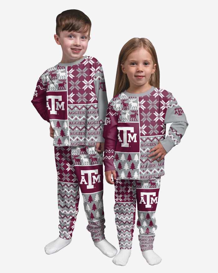 Texas A&M Aggies Toddler Busy Block Family Holiday Pajamas FOCO 2T - FOCO.com