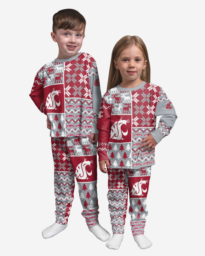 Washington State Cougars Toddler Busy Block Family Holiday Pajamas FOCO 2T - FOCO.com