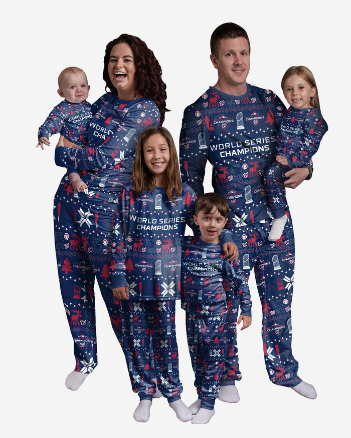 Washington Nationals 2019 World Series Champions Womens Family Holiday Pajamas FOCO - FOCO.com