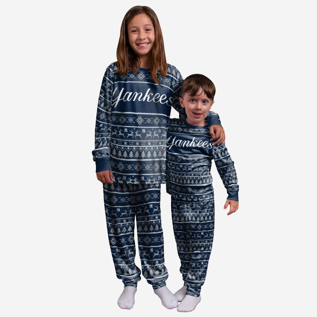 New York Yankees Youth Family Holiday Pajamas FOCO - FOCO.com