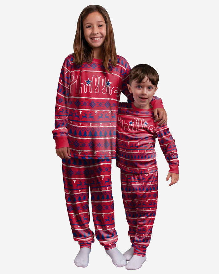 Philadelphia Phillies Youth Family Holiday Pajamas FOCO - FOCO.com