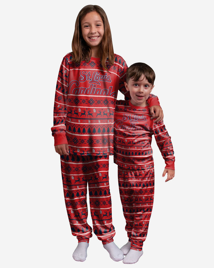 St Louis Cardinals Youth Family Holiday Pajamas FOCO - FOCO.com