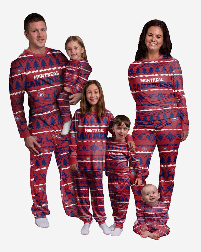 Montreal Canadiens Youth Family Holiday Pajamas FOCO - FOCO.com